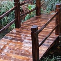 木橋 景觀園藝流水小橋 木質(zhì)小橋公園花園木橋碳化防腐景觀實(shí)木橋